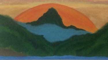 Painting titled "MRG? - Por do Sol" by Miquéias Roberto Gomes, Original Artwork, Acrylic Mounted on Wood Stretcher frame