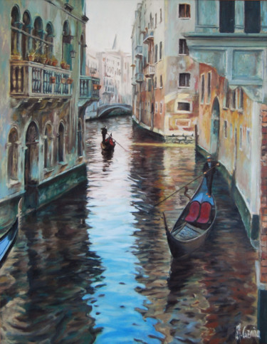 "Venise" başlıklı Tablo Miquel Cazaña tarafından, Orijinal sanat, Petrol