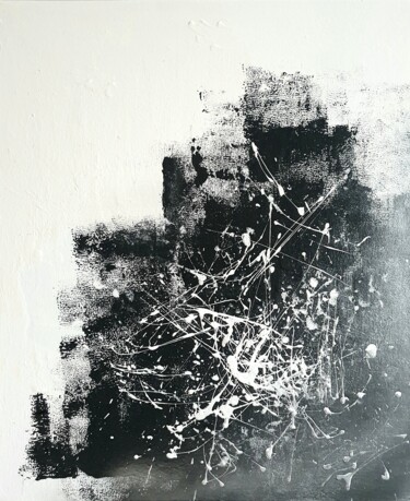 Painting titled "Abstract Grey" by Mira, Original Artwork, Acrylic