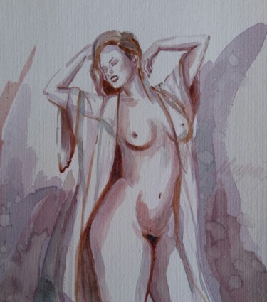 Pittura intitolato "Good Morning" da Mira Kovacevic (Wine Artist), Opera d'arte originale, Altro