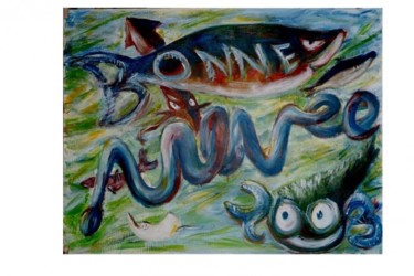 Peinture intitulée "Bonne Année 2003" par Jean-François Lerooy, Œuvre d'art originale, Huile