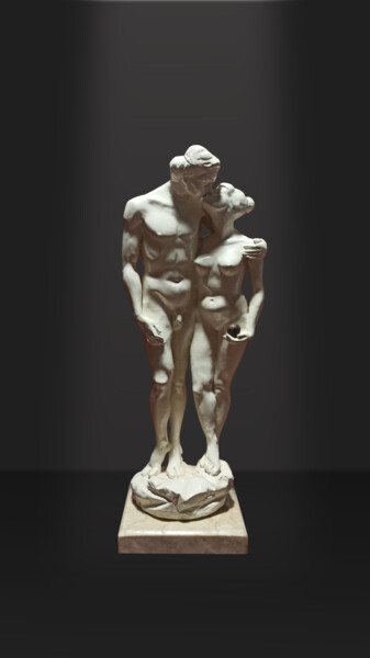 Escultura titulada "Kiss" por Miraga Shahbazov, Obra de arte original, Yeso
