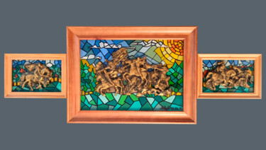 Malerei mit dem Titel ""The Tale of Igor's…" von Miraga Shahbazov, Original-Kunstwerk, Öl Auf Holzplatte montiert