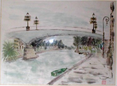 Painting titled "MARNE à LAGNY - Fra…" by Miraï, Original Artwork