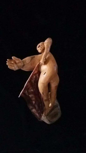 Sculpture intitulée "Muleta" par Carlos Miranda, Œuvre d'art originale, Bois