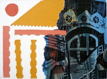 Colagens intitulada "cidade 4" por André De Miranda, Obras de arte originais