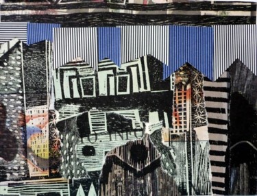 Colagens intitulada "cidade 9" por André De Miranda, Obras de arte originais