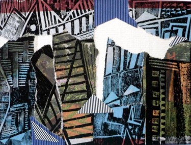 Colagens intitulada "cidade 12" por André De Miranda, Obras de arte originais