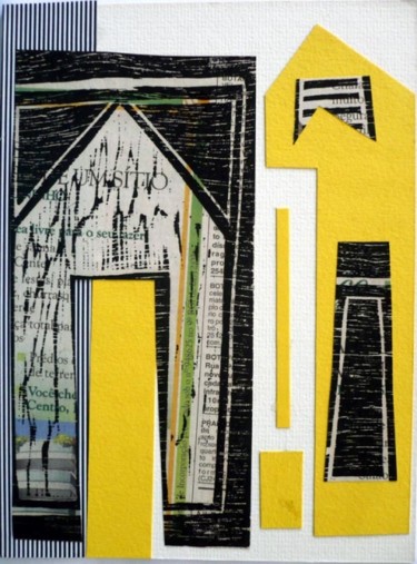 Colagens intitulada "cidade 14" por André De Miranda, Obras de arte originais