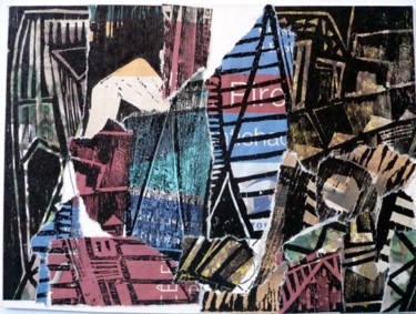 Colagens intitulada "cidade 17" por André De Miranda, Obras de arte originais