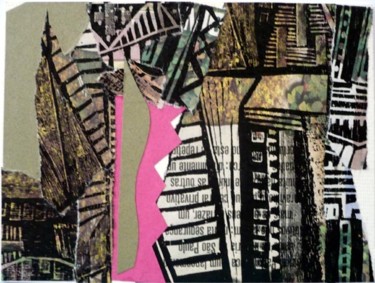 Colagens intitulada "cidade 18" por André De Miranda, Obras de arte originais