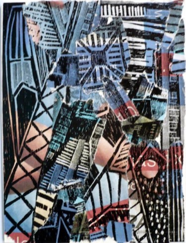 Colagens intitulada "cidade 22" por André De Miranda, Obras de arte originais