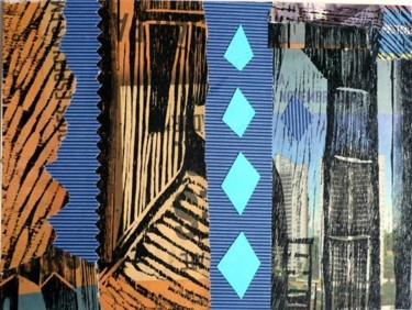 Colagens intitulada "cidade 34" por André De Miranda, Obras de arte originais