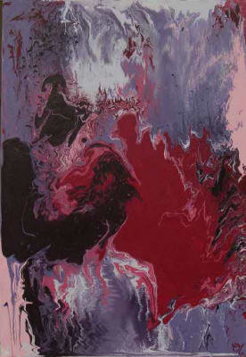 Painting titled "Poursuite en enfer" by Céline Mirassou, Original Artwork