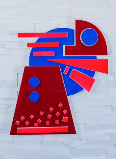 Sculpture intitulée "Playing with color…" par Mircea Puscas, Œuvre d'art originale, Plastique Monté sur Autre panneau rigide