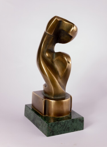 Sculpture titled "TORSO INCLINED" by Mircea Puscas, Original Artwork, Bronze