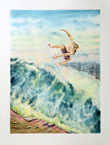 Pittura intitolato "Sulla cresta dell'o…" da Mirco Lanzi, Opera d'arte originale, Acrilico