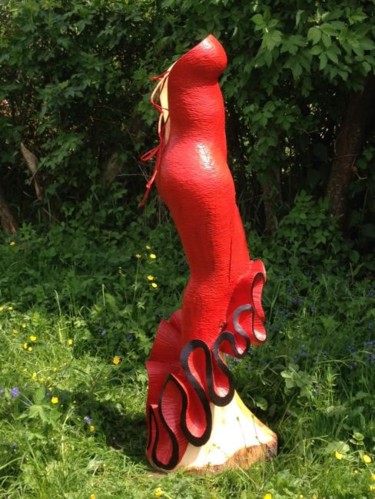 Sculpture intitulée "flamenco" par Mirèo, Œuvre d'art originale, Bois