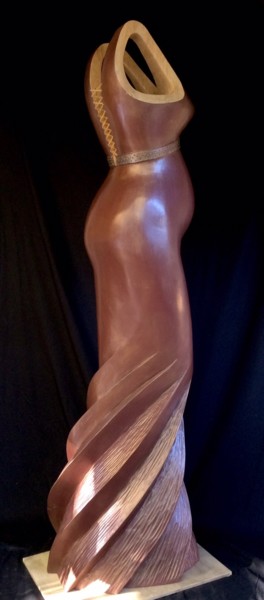 Sculpture titled "BABY BRUNE" by Mirèo, Original Artwork, Wood