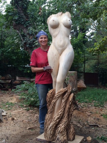 Skulptur mit dem Titel "nymphe.jpg" von Mirèo, Original-Kunstwerk, Holz