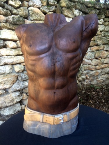 Sculpture titled "force tranquille" by Mirèo, Original Artwork, Wood