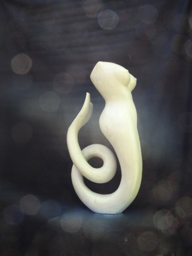 Sculpture intitulée "danse de sirène" par Mirèo, Œuvre d'art originale, Bois