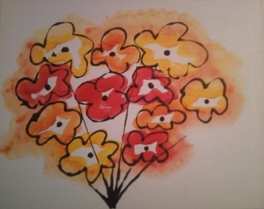 "Bunch of flowers" başlıklı Tablo Mirco Deflorin tarafından, Orijinal sanat, Akrilik