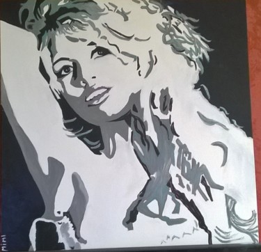 Painting titled "Brigitte bardot" by Mireille Bernard, Original Artwork