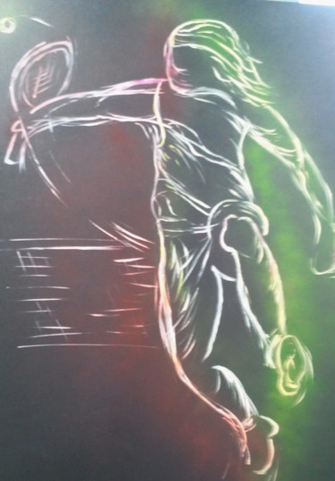 Peinture intitulée "tennisman" par Mireille Bernard, Œuvre d'art originale