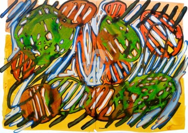Malerei mit dem Titel "2014-01-12-AOUCH-!-…" von Mireille Bonard, Original-Kunstwerk, Tinte