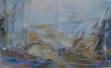 Peinture intitulée "Paysage abstract (d…" par Mireille Gratier De Saint Louis, Œuvre d'art originale, Huile