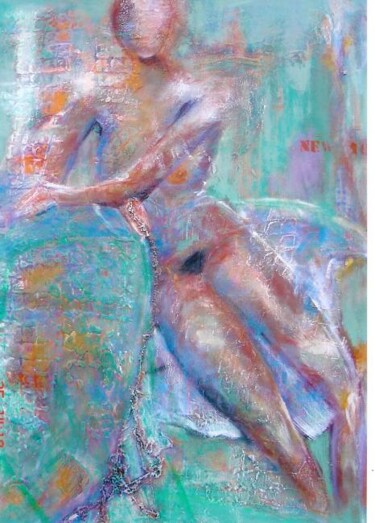 Painting titled "Femme-femme(woman)" by Mireille Gratier De Saint Louis, Original Artwork, Oil