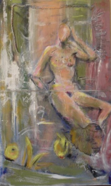 Painting titled "Femme mature (fécon…" by Mireille Gratier De Saint Louis, Original Artwork, Oil