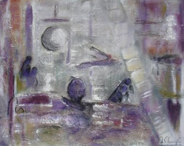 Peinture intitulée "Regard matinal" par Mireille Gratier De Saint Louis, Œuvre d'art originale, Huile