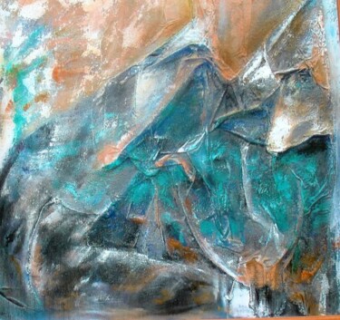 Peinture intitulée "Montagnes célestes." par Mireille Gratier De Saint Louis, Œuvre d'art originale, Huile