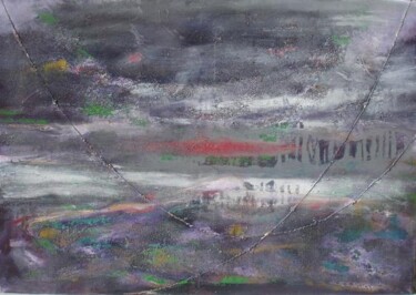 Peinture intitulée "La mer à marée bass…" par Mireille Gratier De Saint Louis, Œuvre d'art originale, Huile