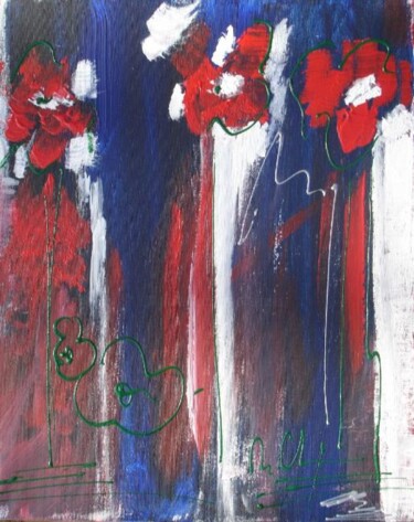 Painting titled "Fleurs chakras" by Mireille Gratier De Saint Louis, Original Artwork