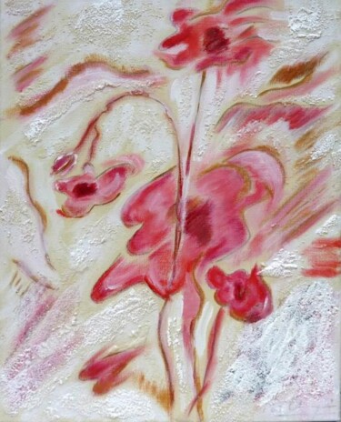 Painting titled "Fleurs n°3" by Mireille Gratier De Saint Louis, Original Artwork