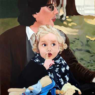 Schilderij getiteld "chut" door Mireille Koehl, Origineel Kunstwerk, Acryl Gemonteerd op Frame voor houten brancard