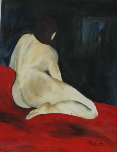 Malerei mit dem Titel "L'ATTENTE" von Mireille Matricon, Original-Kunstwerk, Öl