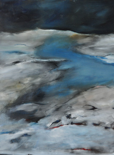 Malerei mit dem Titel "DÉGEL DU LAC DU SER…" von Mireille Matricon, Original-Kunstwerk, Öl