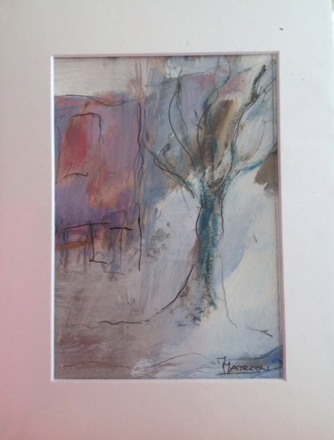 Painting titled "9- fin d'hiver" by Mireille Matricon, Original Artwork, Oil