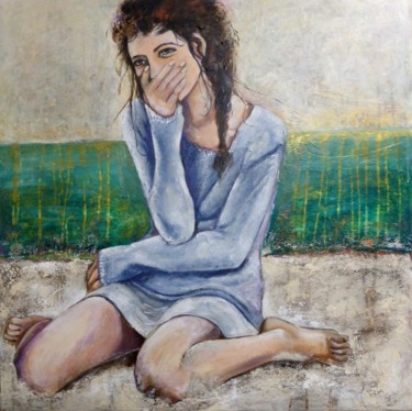 Painting titled "Océane" by Mireille Stuckens, Original Artwork, Acrylic