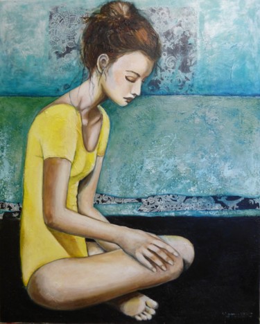 Painting titled "yellow-body-13.jpg" by Mireille Stuckens, Original Artwork, Acrylic