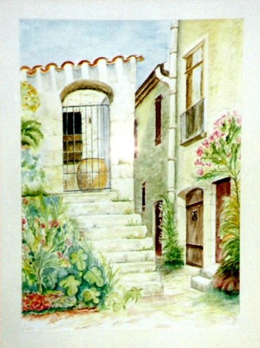 Schilderij getiteld "Maison provençale" door Mireille Cauchi-Boulmet, Origineel Kunstwerk