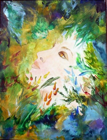 Painting titled "EMERGENCE" by Mireille Herrmann, Original Artwork