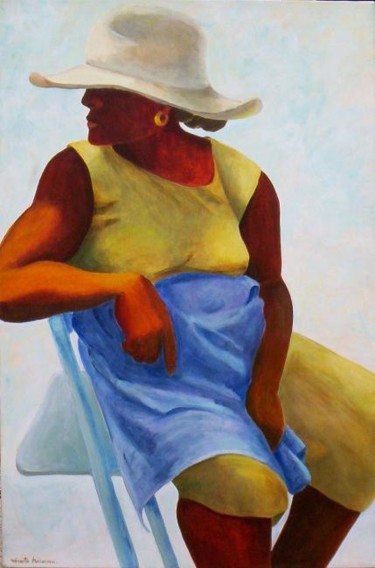 Painting titled "DOUDOU  AU  MARCHE" by Mireille Herrmann, Original Artwork