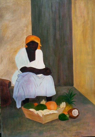 Painting titled "doudou au coco" by Mireille Herrmann, Original Artwork