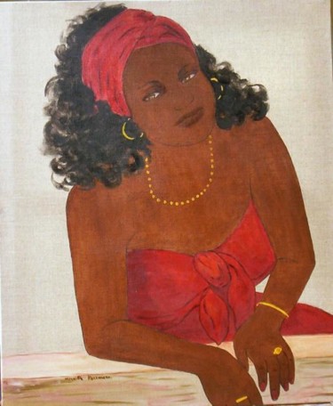 Peinture intitulée "CELIA  AU  GRAIN  D…" par Mireille Herrmann, Œuvre d'art originale