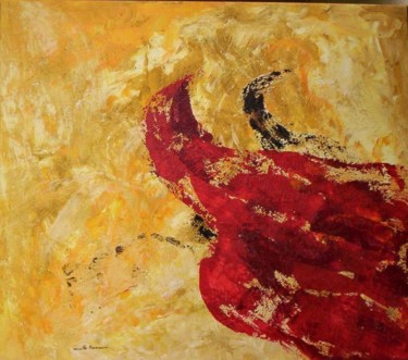 Painting titled "TORO BRAVE" by Mireille Herrmann, Original Artwork